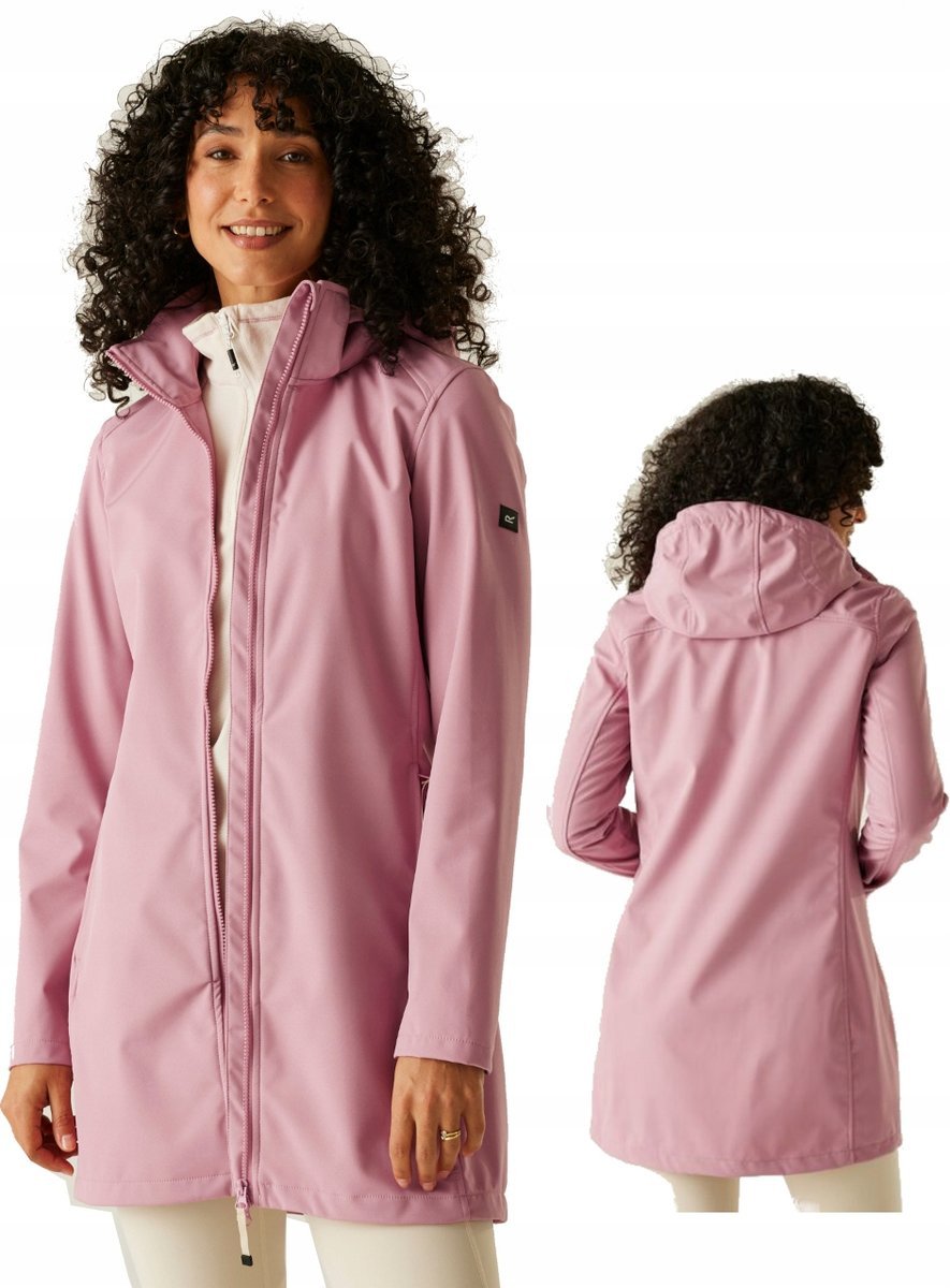 Damska kurtka softshell Regatta z kapturem RWL244 64K różowy 3XL