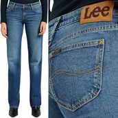 Spodnie damskie - Lee ZOE A New Age NISKIE CIEMNE PROSTE DAMSKIE SPODNIE JEANSOWE W31 L33 - miniaturka - grafika 1