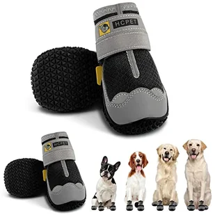 Hcpet Buty dla psów, oddychające buty dla psów, dla małych, średnich i dużych psów, antypoślizgowe buty dla szczeniaków, ochraniacze łapy z odblaskowymi paskami, 4 szt - Skarpetki dla dzieci - miniaturka - grafika 1