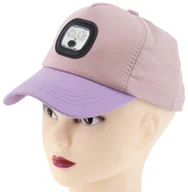 Czapki i chusty sportowe męskie - DZIECIĘCA CZAPKA Z DASZKIEM PATROLÓWKA CZOŁÓWKA LED USB RÓŻOWA - miniaturka - grafika 1