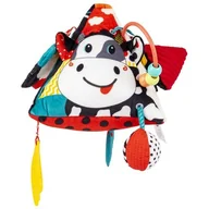 Zabawki interaktywne dla dzieci - Zabawka edukacyjna BALIBAZOO Sensory Piramidka Kontrastowa Krowa Deluxe BB82385 - miniaturka - grafika 1