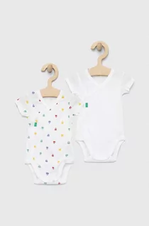 Body dla niemowląt - United Colors of Benetton body bawełniane niemowlęce 2-pack - grafika 1