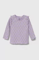 Bluzki dla dziewczynek - United Colors of Benetton longsleeve niemowlęcy kolor fioletowy - miniaturka - grafika 1
