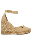 Espadryle damskie - Tommy Hilfiger Espadryle Wedge FW0FW09225 Beżowy - miniaturka - grafika 1
