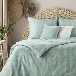 Eurofirany Pościel bawełniana 220x200 Monte 8 miętowa z ozdobnymi przeszyciami Terra Collection - Pościel Eurofirany Pościel bawełniana 220x200 Monte 8 miętowa z ozdobnymi przeszyciami Terra Collection - Pościel - miniaturka - grafika 1
