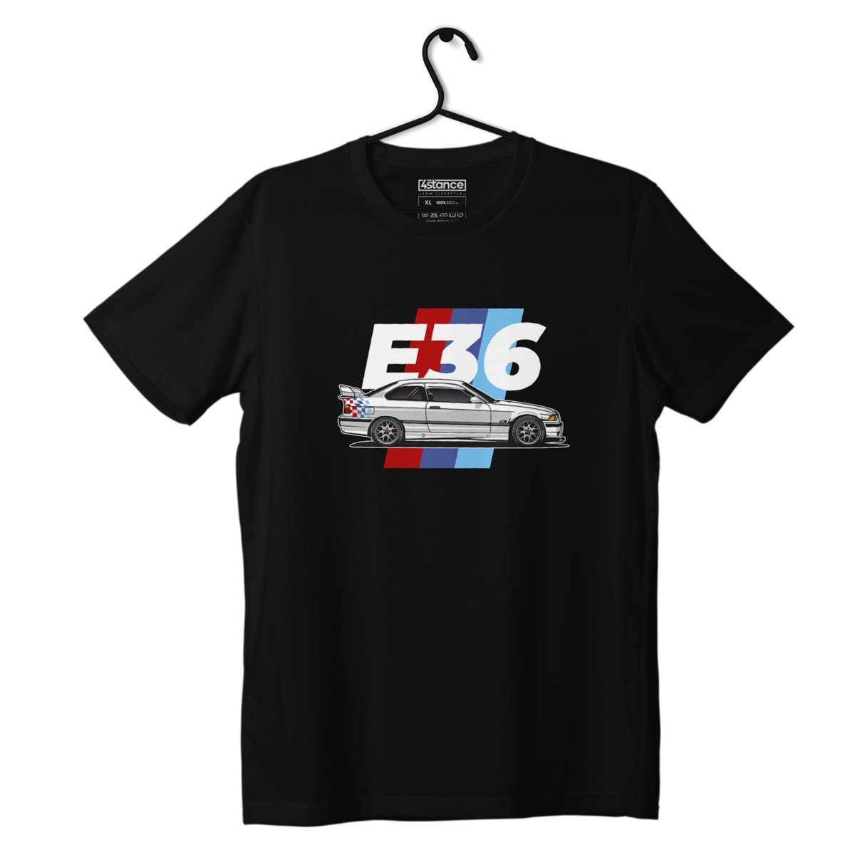 Czarny T-shirt koszulka BMW E36 illustration-XL