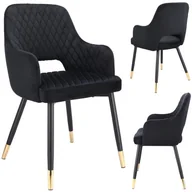 Krzesła - Krzesło tapicerowane, welurowe, Borgo, czarne nogi, czarne - miniaturka - grafika 1