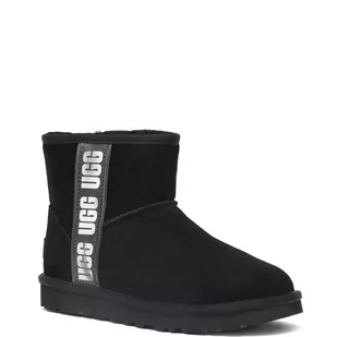 UGG Skórzane śniegowce W CLASSIC MINI SIDE LOGO II - Śniegowce damskie - miniaturka - grafika 1