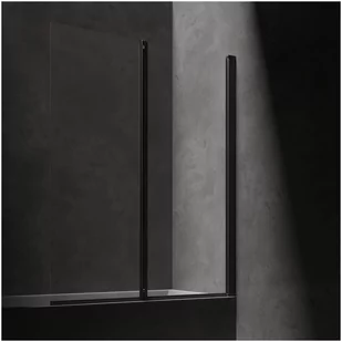 Omnires Parawan nawannowy dwuskrzydłowy 120x150 cm /5 mm otwierany na dwie strony , CZARNY MAT XHE20BLTR - Parawany nawannowe - miniaturka - grafika 1
