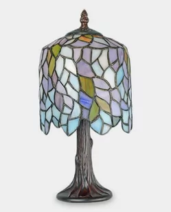 Lampa Witrażowa w Stylu Tiffany Glicynia Fioletowa - Lampy stojące - miniaturka - grafika 1