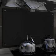 Akcesoria i części AGD - vidaXL Panel ochronny do kuchni, czarny, 100x60 cm, szkło hartowane - miniaturka - grafika 1