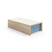 Meble do szkół i przedszkoli - Wielopoziomowy moduł sceniczny TOGETHER, 800x400x200 mm, jesion, błękitny - miniaturka - grafika 1