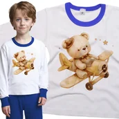 Piżamy dla dziewczynek - Piżama dziecięca Boho Misio Pluszak Pilot Samolotu Dzień Misia 110/116 - VoloDonum - miniaturka - grafika 1