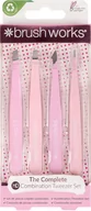 Pozostałe akcesoria do makijażu - Brushworks HD 4 PIECE COMBINATION TWEEZER SET PINK - miniaturka - grafika 1