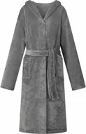 Bielizna ciążowa - vidaXL Szlafrok z kapturem Ciemnoszary s Flanela - miniaturka - grafika 1