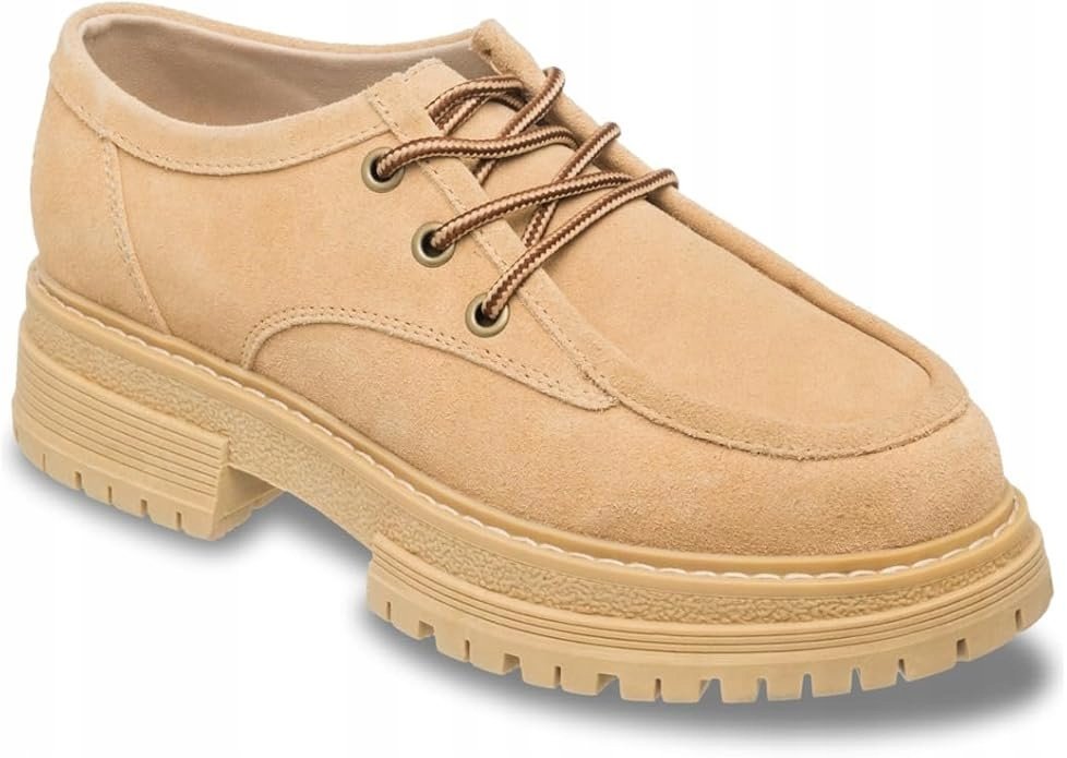 ROXY BEŻOWE PÓŁBUTY DAMSKIE NA GRUBEJ PODESZWIE ZAMSZOWE 39 T7E