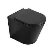 Miski WC - Mexen Rico miska wc stojąca Rimless z deską wolnoopadającą slim, duroplast, czarna mat - 32724085 - miniaturka - grafika 1