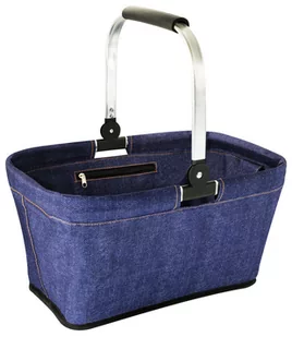 Kosz Piknikowy Składany Koszyk Na Zakupy Torba Jeans L - Kosze wiklinowe - miniaturka - grafika 1