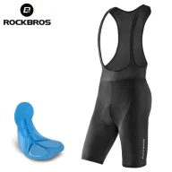 Spodenki rowerowe - RockBros Spodenki rowerowe Rockbros RK2002XL krótkie na szelkach z wkładką XL - czarne - miniaturka - grafika 1