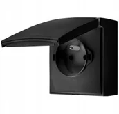 Gniazdka elektryczne - Kontakt Simon Simon Aquaclick Gniazdo IP44, pojedyncze z uziem., klapka w kolorze czarny ACGZ1C/49 ACGZ1C/49 - miniaturka - grafika 1