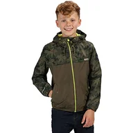 Kurtki i płaszcze dla chłopców - Regatta dziecięcy Hubbell wodoodporna kurtka z kapturem z podszewką z siatki Grape Leaf Camo/Grape Leaf 7-8 - miniaturka - grafika 1