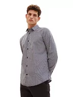 Koszule męskie - TOM TAILOR Męska koszula o regularnym kroju w kratę z bawełny, 32281-Navy Lilac Small Check, XL - miniaturka - grafika 1