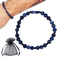 Bransolety męskie - Męska bransoletka z sodalitu i turmalinu – talizman ochrony i harmonii - miniaturka - grafika 1