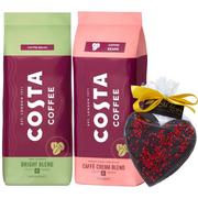 Kawa - Zestaw kaw ziarnistych Costa Coffee Bright Blend oraz Costa Coffee Crema Blend 1kg + PREZENT - miniaturka - grafika 1