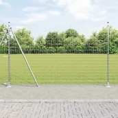 Ogrodzenia - Lumarko Ogrodzenie z słupkami Srebrny 1.4 x 10 m Stal - miniaturka - grafika 1