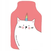 Termofory - Termofor różowy DUŻY 1,8L SOXO gumowy ogrzewacz w pokrowcu - kot jednorożec pluszowy prezent - miniaturka - grafika 1