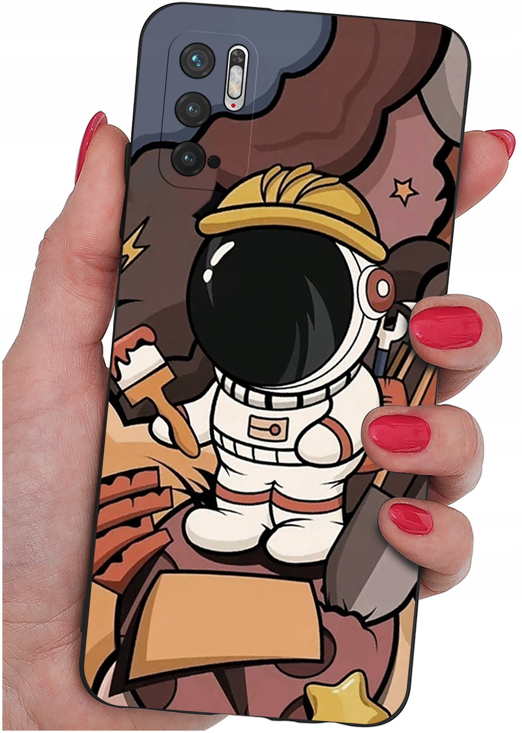 ETUI do Xiaomi Redmi Note 10 5G WZORY SILIKONOWE MATT CASE + SZKŁO 9H