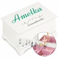 Pozytywki dla dzieci - Szkatułka drewniana z pozytywką i nadrukiem dla dziewczynki - miniaturka - grafika 1