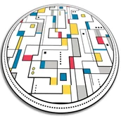 Dywany - Modny winylowy dywan okrągły abstrakcyjne wzory fi80 cm - miniaturka - grafika 1