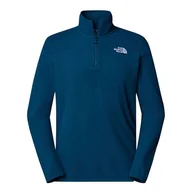 Bluzy męskie - Bluza The North Face 100 Glacier 1/4 Zip Fleece 0A855W1NO1 - granatowa - miniaturka - grafika 1