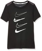 Koszulki i topy damskie - Nike Kid's B NK DRY TOP GFX T-Shirt, czarny/grzmot szary/biały, średni - miniaturka - grafika 1