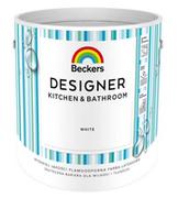 Farby wewnętrzne - Beckers Emulsja Designer Kitchen&Bathroom white 2,5l 06550 - miniaturka - grafika 1