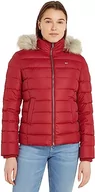 Kurtki damskie - Tommy Jeans Damska kurtka zimowa TJW puchowa, Czerwony, XL - miniaturka - grafika 1
