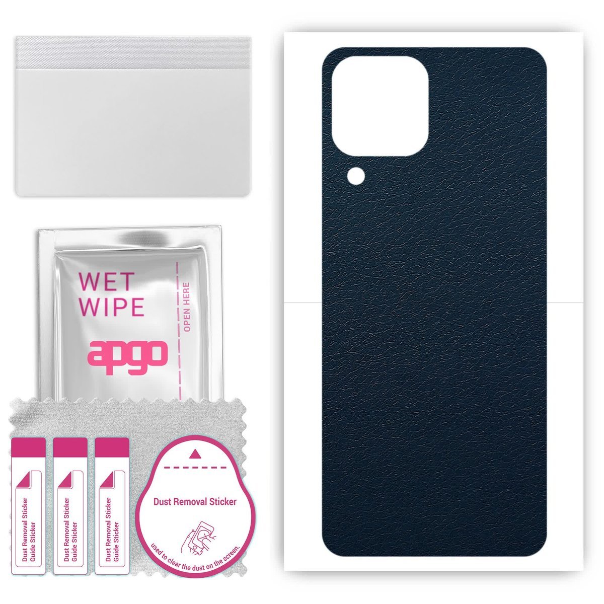 Folia naklejka skórka strukturalna na TYŁ do Samsung Galaxy F62 - Skóra Granatowa - apgo SKINS