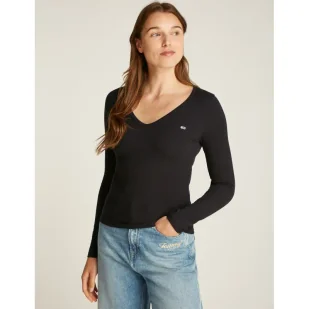 Tommy Jeans Bluzka ESSENTIAL | Slim Fit - Bluzki damskie - miniaturka - grafika 1