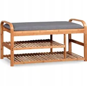Ławki do przedpokoju - Ławka Stojak ST13 Na Buty Bambus/Popielaty Przedpokój Klasyczny - miniaturka - grafika 1