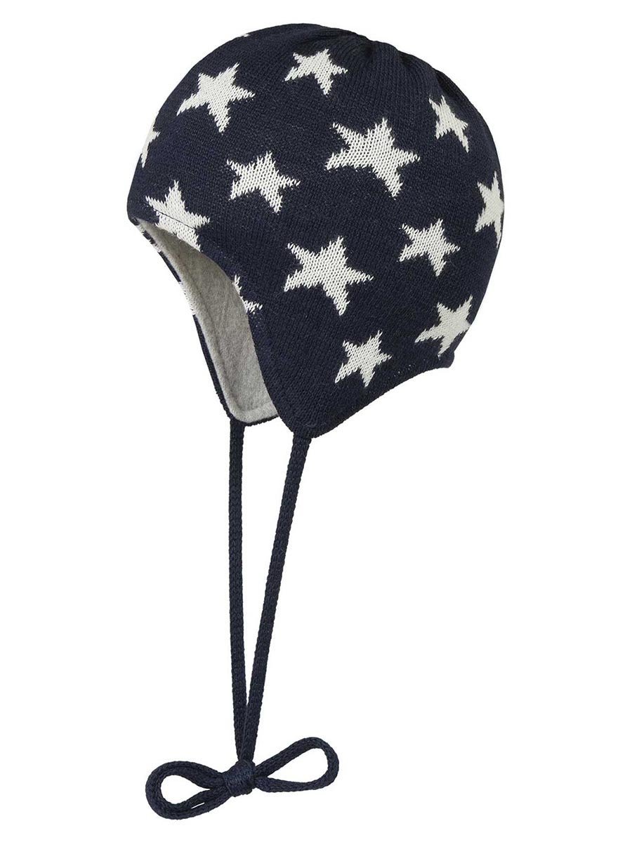 Dziecięca czapka wiązana w gwiazdki granatowa Döll
