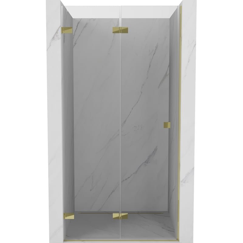 Mexen Lunar-F drzwi prysznicowe składane lewe 80 cm, transparent, złote - 836-080-000-50-00-L
