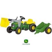 Jeździki dla dzieci - Rolly Toys TRAKTOR ROLLY KID JOHN DEER Z PRZYCZEPĄ 023110 - miniaturka - grafika 1