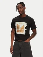 Koszulki męskie - Hunter T-Shirt Duart Graphic HARM0033251 Czarny Regular Fit - miniaturka - grafika 1