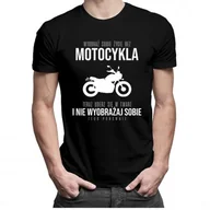 Koszulki męskie - Koszulkowy, Wyobraź sobie życie bez motocykla - męska koszulka z nadrukiem - miniaturka - grafika 1