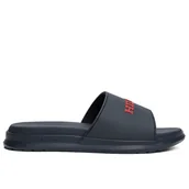 Klapki i japonki męskie - Klapki Tommy Hilfiger Dual Density Hilfiger Pool FM0FM05430-DW5 - granatowe - miniaturka - grafika 1