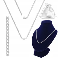 Biżuteria dla dzieci - Łańcuszek srebrny pr. 925 Splot PANCERKA do Zawieszek 60 cm x 2 mm - miniaturka - grafika 1