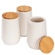 Pojemniki kuchenne - Pojemniki Kuchenne Ceramiczne Diamond, Bambusowa Pokrywa, 3 X 0,6 L, Wenko - miniaturka - grafika 1