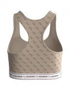 Bielizna sportowa damska - Damski biustonosz Guess Carrie Bralette - beżowy - GUESS - miniaturka - grafika 1