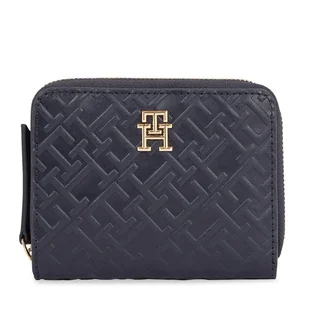 Mały Portfel Damski Tommy Hilfiger Th Refined Med Za Mono AW0AW15755 Granatowy - Portfele - miniaturka - grafika 1